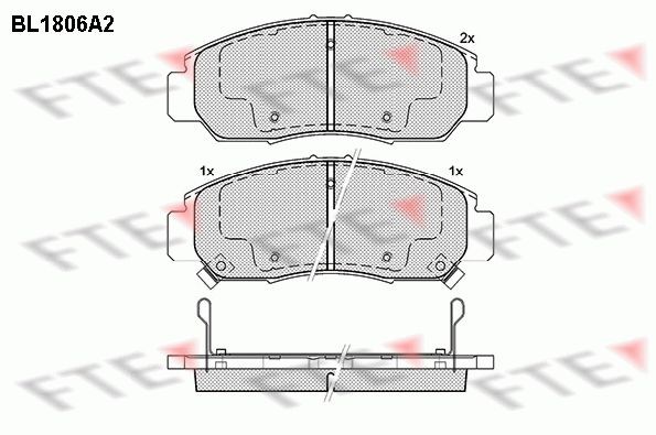 FTE Piduriklotsid 9010382 FTE Pidurikattekomplekt, ketaspidur HONDA 9010382