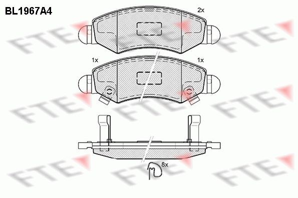 FTE Τακάκια φρένων 9010550 Σετ τακάκια FTE Opel INSIGNIA 9010550
