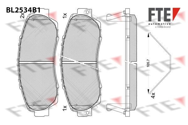 FTE Piduriklotsid 9011088 Piduriklotsid HONDA FTE 9011088