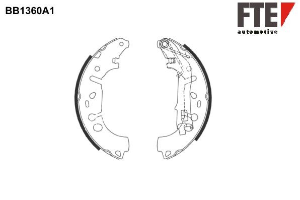 FTE Brake Shoe Set 9100108 9100108 FTE brake shoes for FIAT LINEA