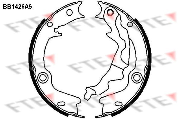 FTE Handbrake shoes 9100154 FIAT SEICENTO FTE handbrake shoes 9100154