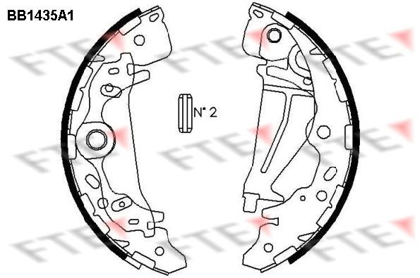 FTE Bremsbackensatz 9100159 Bremsbelagsatz Trommelbremse FTE Kia MAGENTIS 9100159
