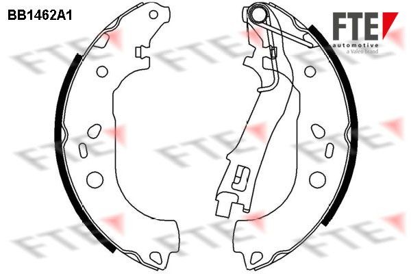 FTE Piduriklotside komplekt 9100180 9100180 Trummelpiduriklotsid FTE PEUGEOT 208