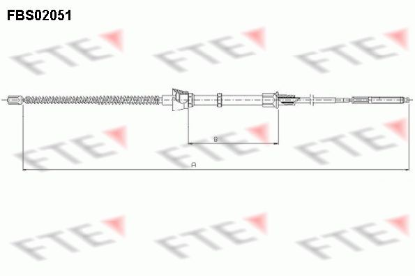 FTE Tautrekk, håndbremse 9250054 Bremsekabel FTE Seat ALTEA 9250054