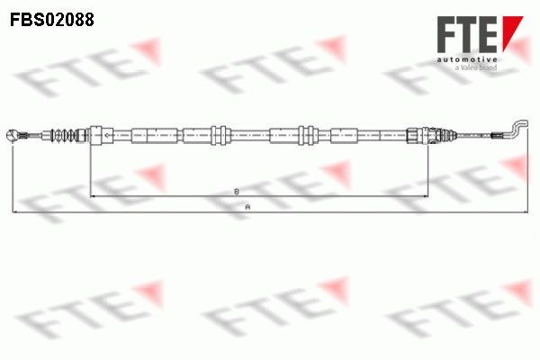 FTE Ντίζα, φρένο ακινητοποίησης 9250088 Ντίζα χειροφρένου FTE Volkswagen CC 9250088