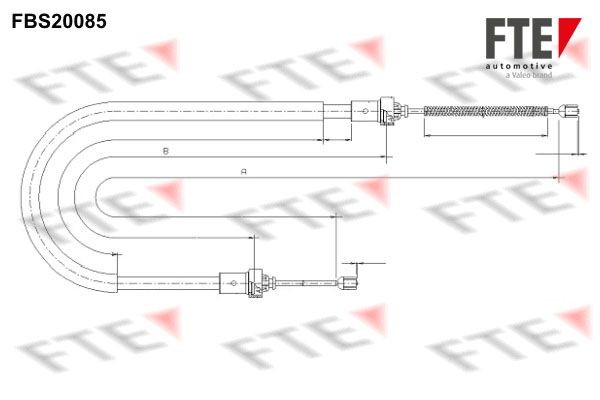 FTE Cabo de aço, travão de estacionamento 9250593 9250593 Cabo de freio de estacionamento RENAULT 19 FTE