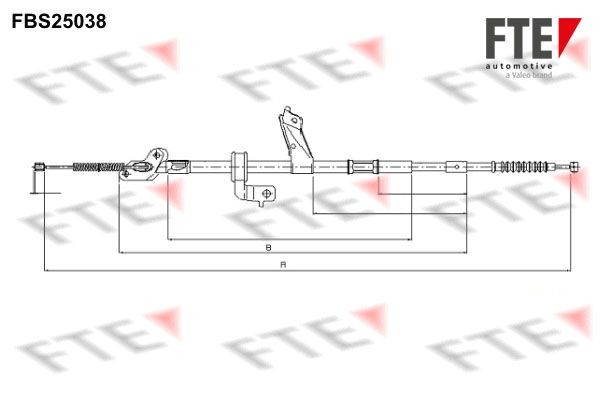 FTE Tautrekk, håndbremse 9250627 Bremsekabel FTE Toyota CAMRY 9250627