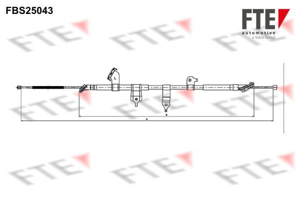 FTE Tautrekk, håndbremse 9250632 Bremsekabel FTE CAMRY 9250632 billige