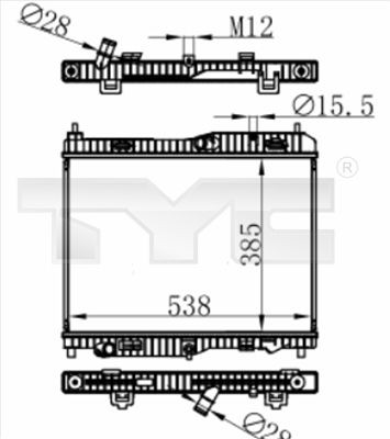 TYC Radiateur du moteur 710-0059 Ford TRANSIT Module de refroidissement TYC 710-0059