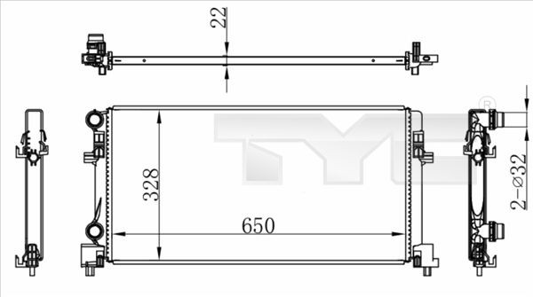 TYC Radiateur 737-0073 Volkswagen LUPO Radiator TYC 737-0073