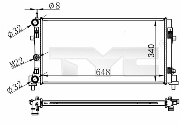 TYC Radiator, motorkjøling 737-0074 Radiator TYC ATECA 737-0074 billige