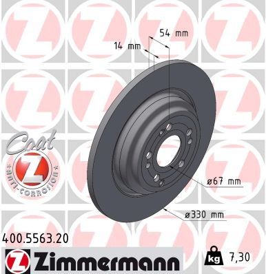 Bremseskive ZIMMERMANN 400.5563.20 ZIMMERMANN 400.5563.20: Bremseskiver Mercedes GLE 2022