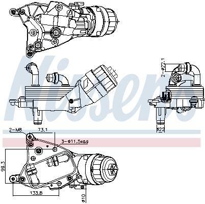 NISSENS Oliekøler, motorolie 91349 Olieradiator NISSENS Lancia THESIS 91349