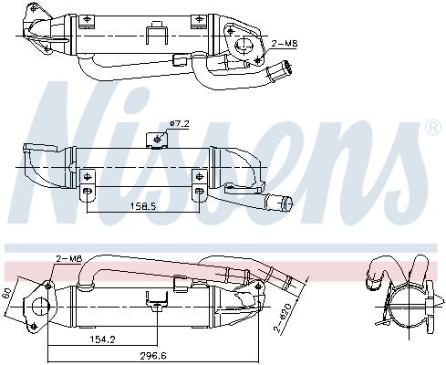 NISSENS EGR-koeler 989414 Honda CIVIC Koeler uitlaatterugvoering NISSENS 989414