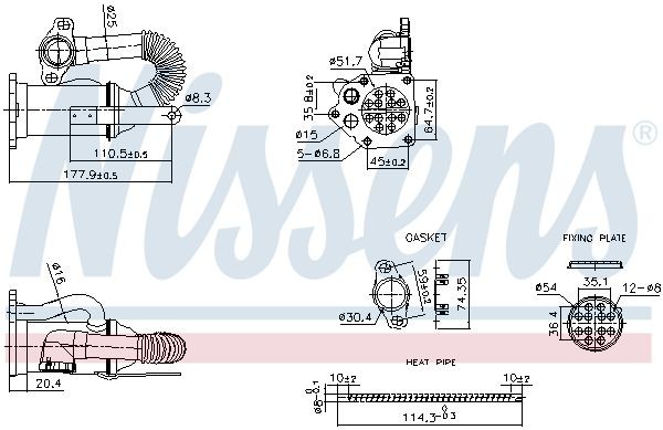 NISSENS EGR-koeler 989453 Koeler uitlaatterugvoering NISSENS CIVIC 989453 goedkoop