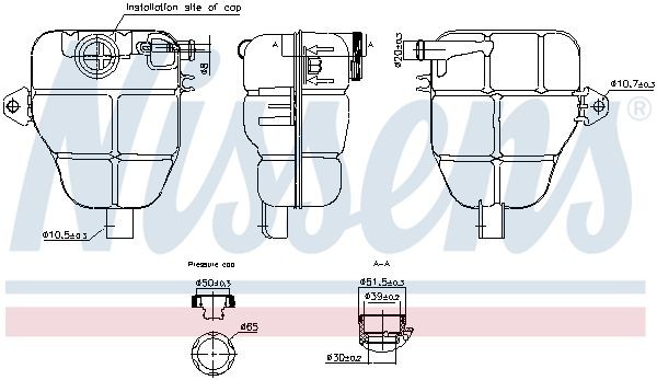 NISSENS Vase d'expansion, liquide de refroidissement 996218 Opel COMBO Réservoir liquide de refroidissement NISSENS 996218