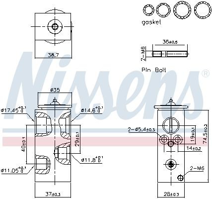 NISSENS Expanzný ventil klimatizácie 999456 Expanzný ventil klimatizácie CITROËN NISSENS 999456