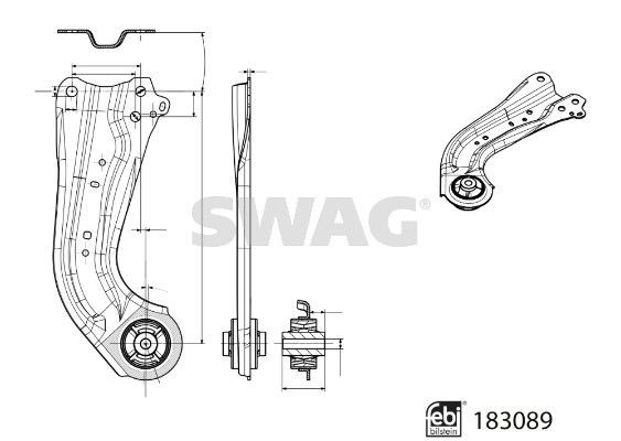 SWAG Braccio oscillante, sospensione ruota 33 10 8821 33 10 8821 Braccio oscillante SWAG Toyota