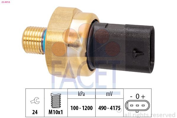 Sensor, pressão do óleo FACET 25.0018 FACET 25.0018: Sensor pressão do óleo Mercedes VITO 2020