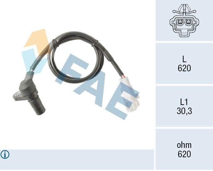 FAE Sensor, velocidade / rotações 79525 Sensor velocidade rotações ALFA ROMEO FAE 79525