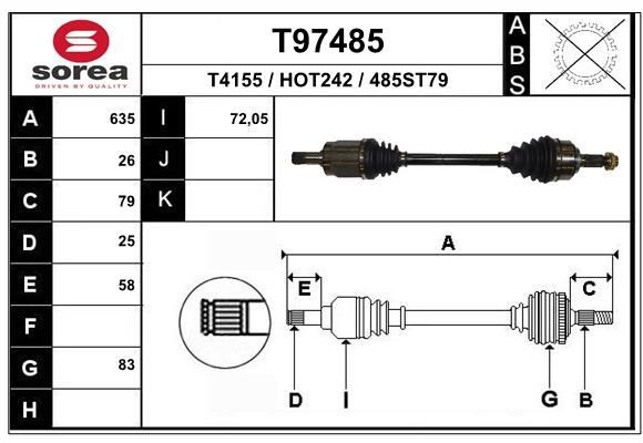 EAI Hnací hriadeľ T97485 Hnací hriadeľ EAI INTEGRA T97485 lacné