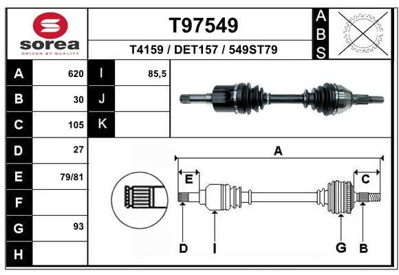 EAI Drivaxel T97549 T97549 EAI drivaxlar CHEVROLET AVALANCHE