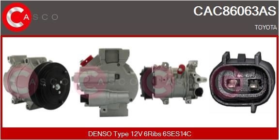 CASCO Klimakompressor CAC86063AS Kompressor klimaanlæg CASCO COROLLA CAC86063AS billig