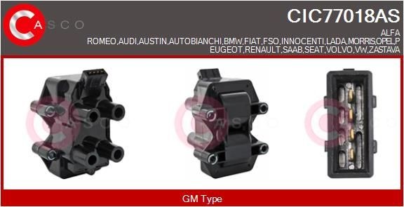 CASCO Zapaľovacia cievka CIC77018AS CIC77018AS Jednotka zapaľovacích cievok FIAT STILO CASCO