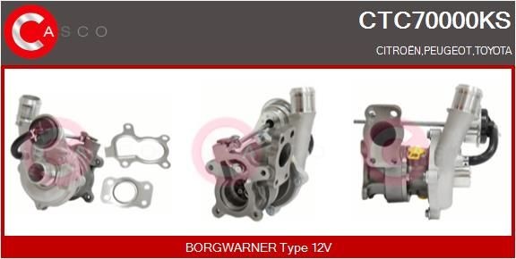 Turbocharger CASCO CTC70000KS CASCO CTC70000KS 2007 TOYOTA AYGO turbo replacement