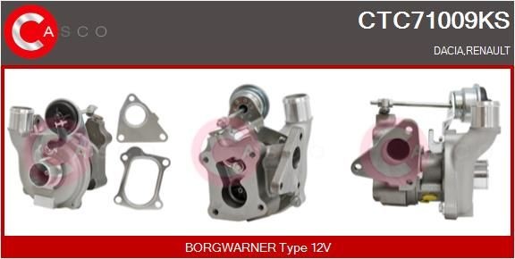 CASCO Turbocompresseur CTC71009KS CASCO CTC71009KS Turbocompresseur RENAULT Rapid (F40, G40) 1.4 (F40U, F40V) 75 CV 1995