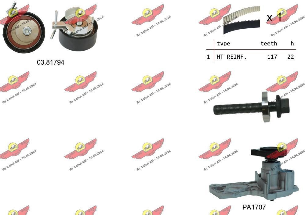 AUTOKIT Registerreimsett med vannpumpe 04.5353PA2 04.5353PA2 Vannpumpe + registerreimsett AUTOKIT SUZUKI GRAND VITARA