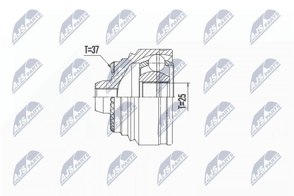 NTY Ledsats, drivaxel NPZ-BM-027 NTY NPZ-BM-027 Drivknut CHRYSLER VISION original