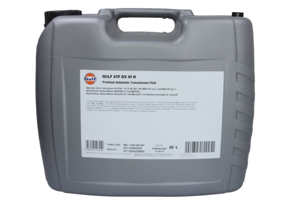 GULF Olje automatgir 5056004123240 Girkasse olje manuell GULF Seat EXEO ATF, DX III H 5056004123240