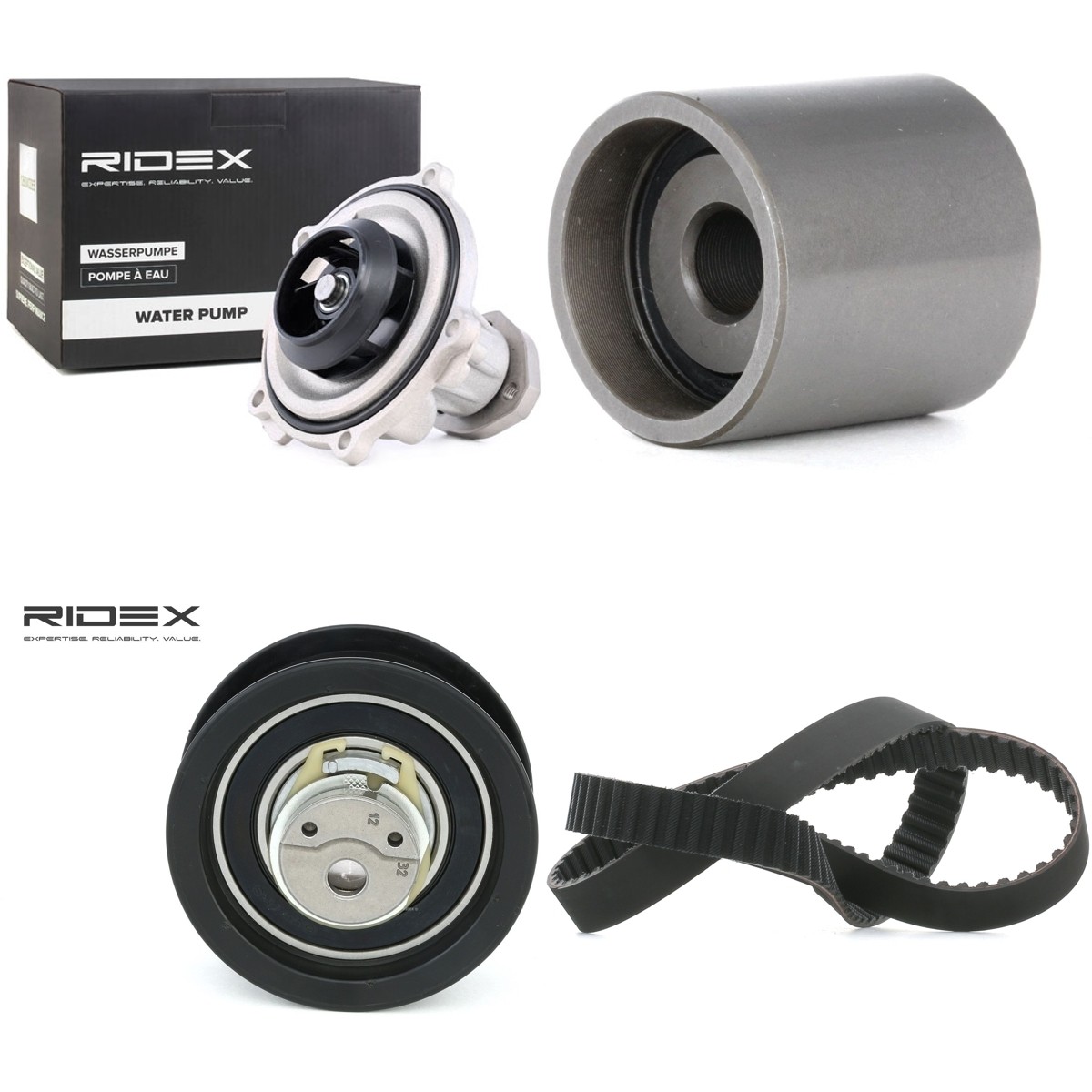 RIDEX Vesipumppu + jakohihnasarja 3096W0646 3096W0646 RIDEX Jakohihnasarja VW POLO