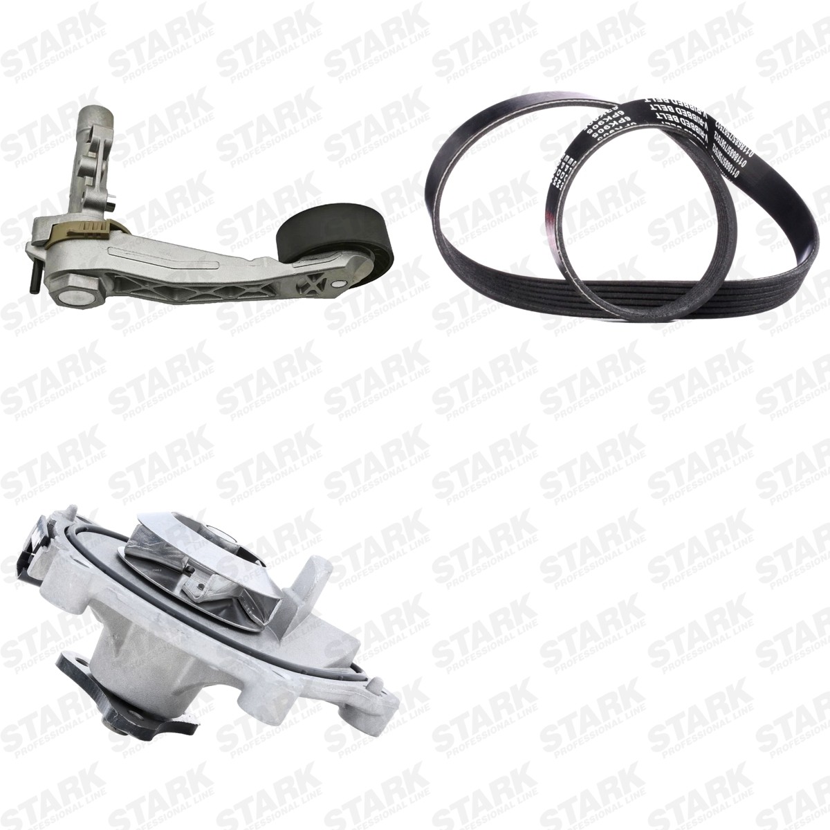 STARK Water Pump + V-Ribbed Belt Kit SKPRB-51660108 SKPRB-51660108 STARK poly v-belt kit for DODGE NITRO