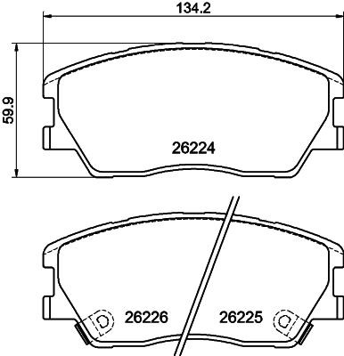 HELLA Bromsbelägg 8DB 355 040-591 HELLA 8DB 355 040-591 Bromsbelägg KIA Soul III (SK3) E-SOUL 136 hk 2021