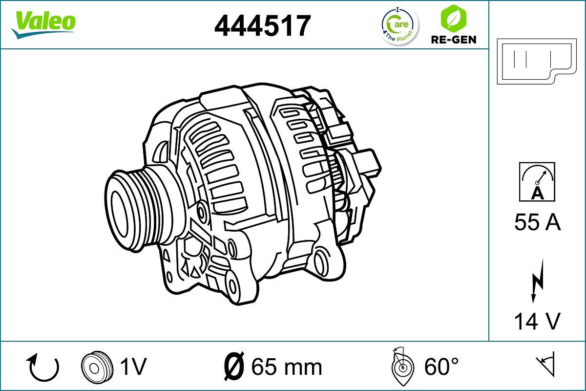 VALEO Dynamo / Alternator 444517 VALEO 444517 originele Dynamo Alfa Romeo 33 907A kosten