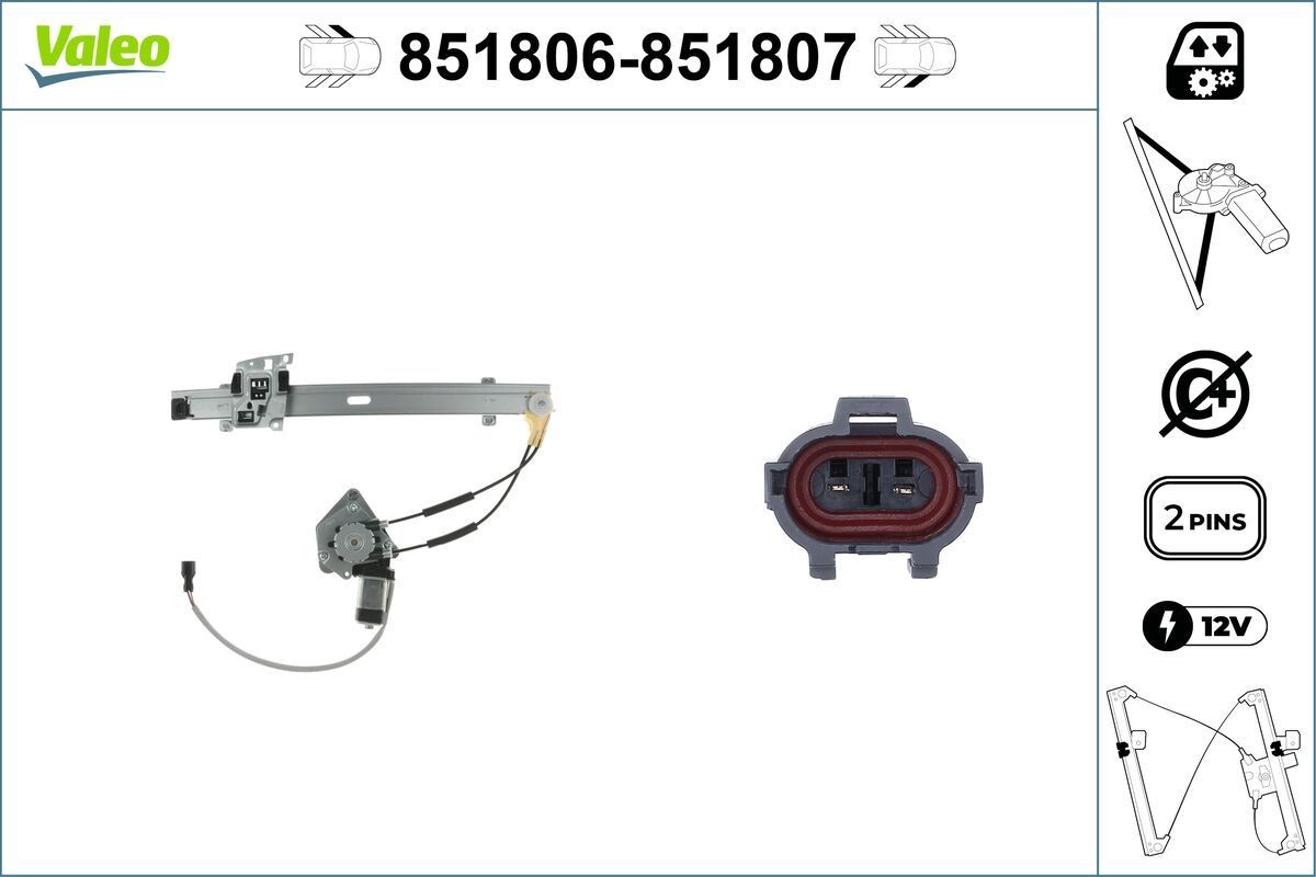 VALEO Fönsterhiss 851806 KIA fönsterhiss VALEO 851806