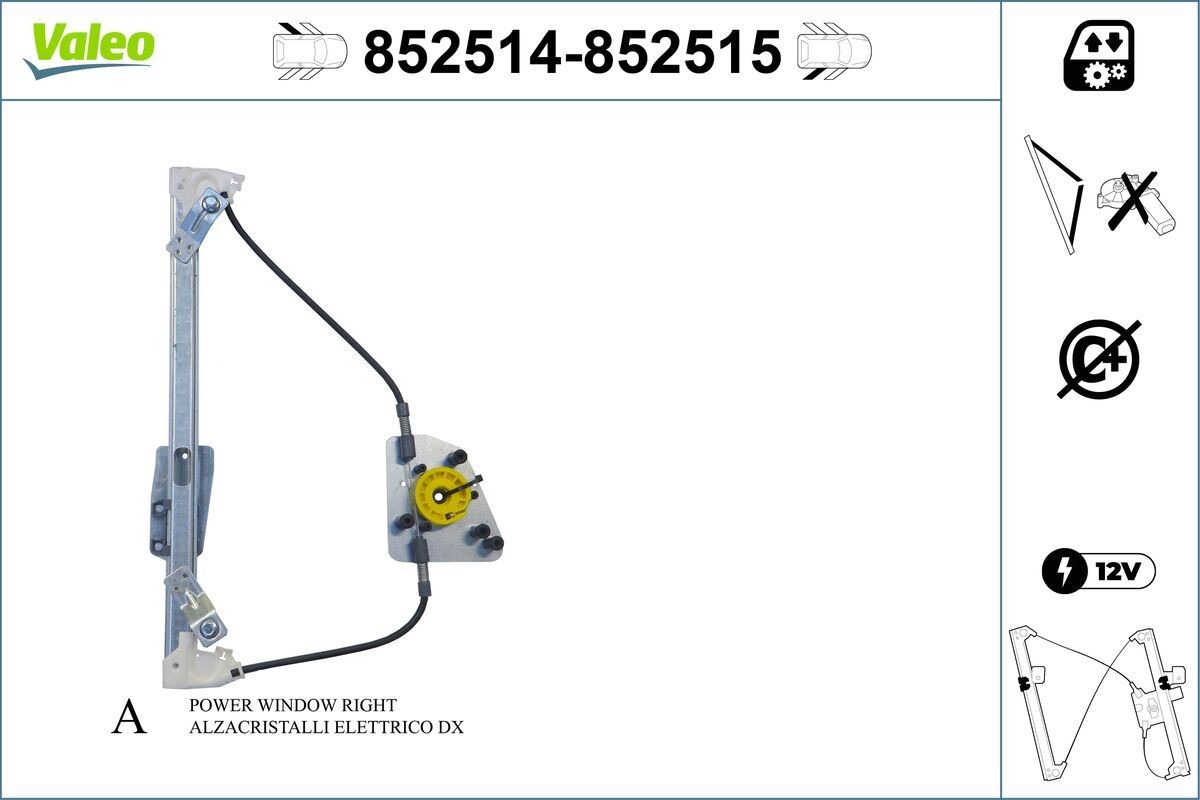 VALEO Alzacristallo 852514 852514 costo Alzacristalli VALEO HYUNDAI KONA