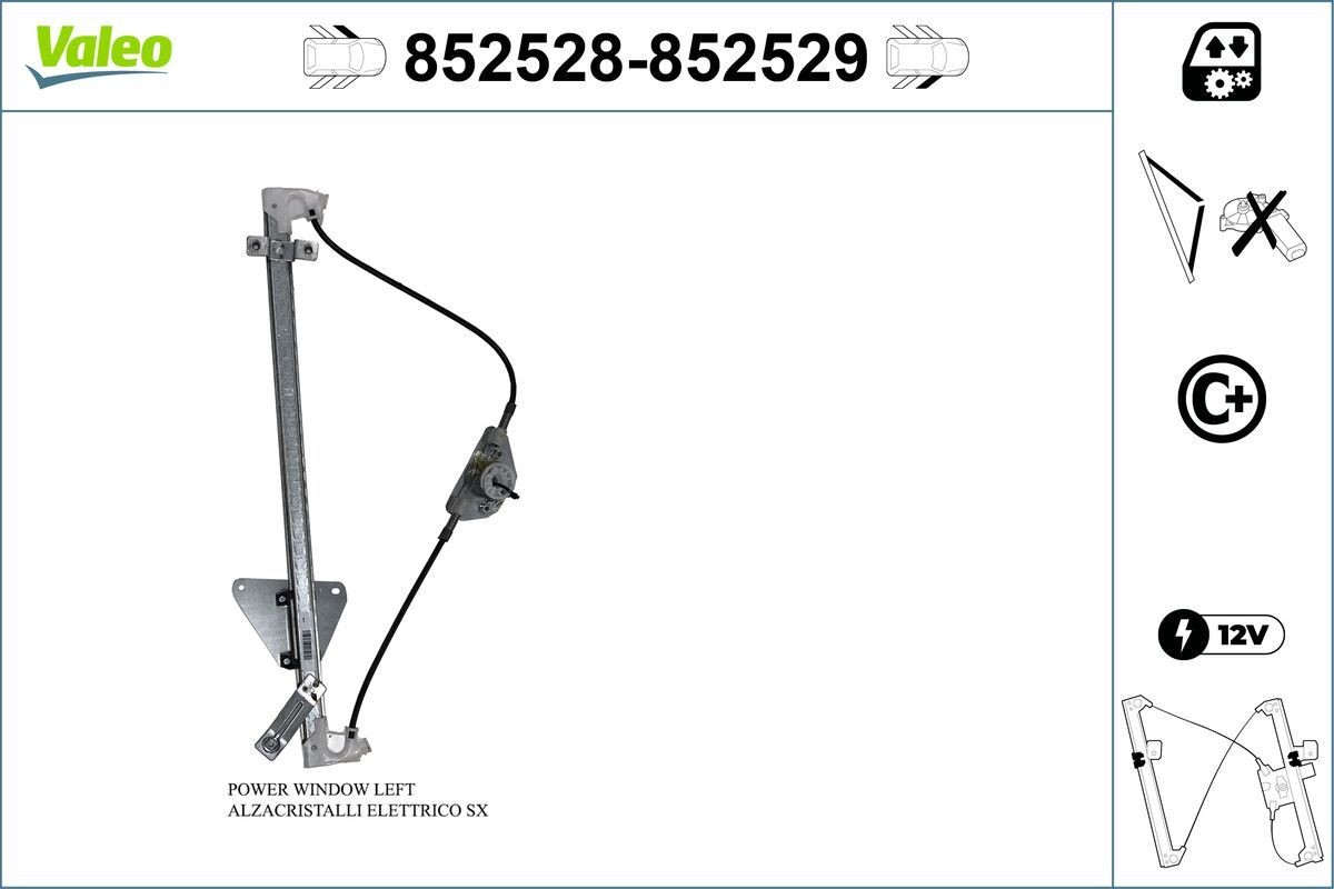 Mechanizmus zdvíhania okna VALEO 852528 VALEO 852528 Mechanizmus zdvíhania okná MITSUBISHI PAJERO 2020