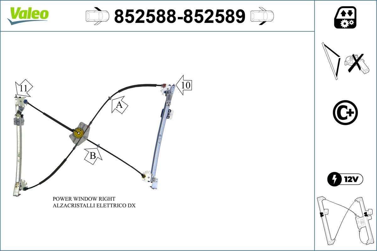 VALEO Elevador de vidro 852588 preço Elevador de vidros Volkswagen 1Y7 852588 VALEO