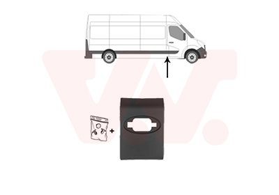 VAN WEZEL Ozdobná / ochranná liżta bočnej steny 3799416 VAN WEZEL 3799416 Ozdobná / ochranná liżta bočnej steny