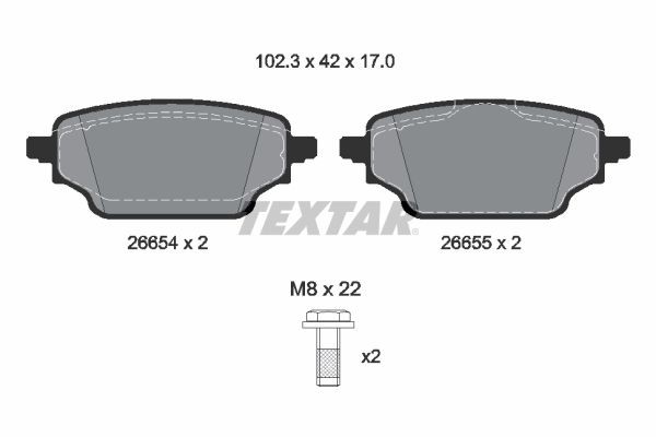 TEXTAR Plaquettes de frein 2665401 2665401 Plaquettes de frein NISSAN MICRA TEXTAR