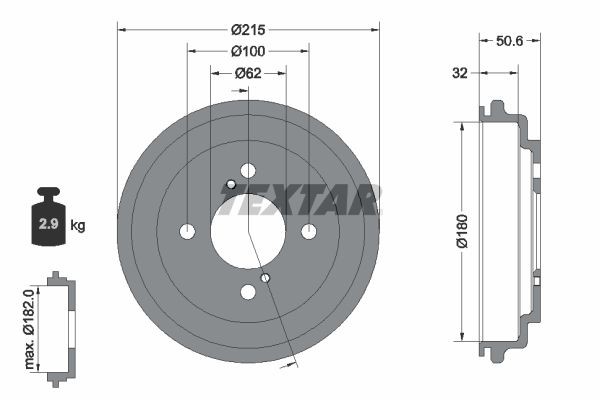 TEXTAR Ταμπούρο 94049200 TEXTAR 94049200 Ταμπούρο Lexus IS XE2 φθηνά