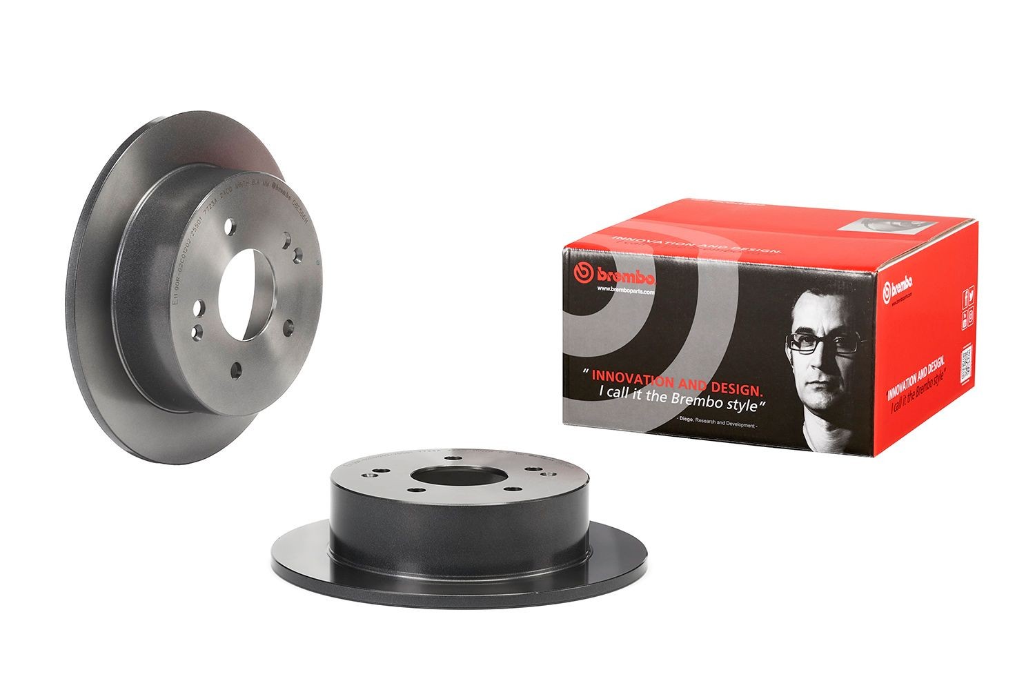 Bremseskive BREMBO 08.E566.11 BREMBO 08.E566.11 Bremseskive bag og foran SsangYoung KORANDO 2020