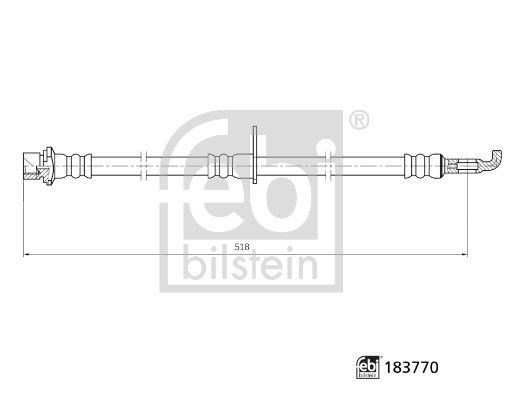 FEBI BILSTEIN Bromsslang 183770 FEBI BILSTEIN 183770 Bromsslang TOYOTA Camry VIII Sedan (_V7_, _VA7_, _VH7_) bak och fram