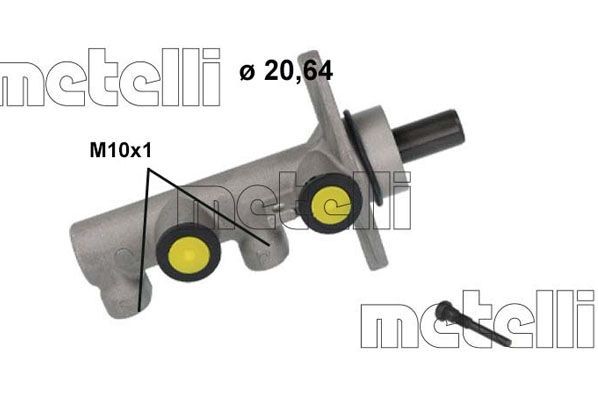 Hoofdremcilinder METELLI 05-1239 METELLI 05-1239 Hoofdremcilinder HYUNDAI i10 2012
