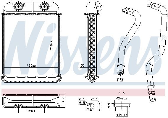 Kachelradiateur, interieurverwarming NISSENS 707257 NISSENS 707257 Warmtewisselaar Volkswagen TOUAREG 2006