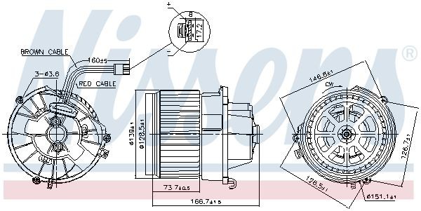 NISSENS Kabineblæser 87599 Blæsermotor NISSENS 5-serie 87599 billig