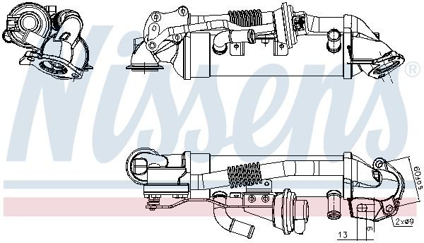NISSENS EGR-koeler 989476 989476 Koeler uitlaatterugvoering NISSENS HONDA CIVIC